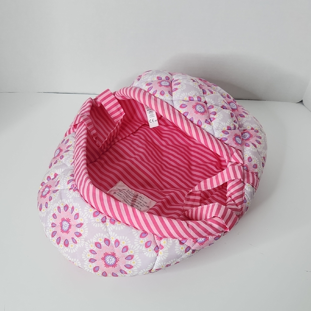 American Girl Bitty Baby Quilted Doll Carrier Basket for 15” Dolls Pink